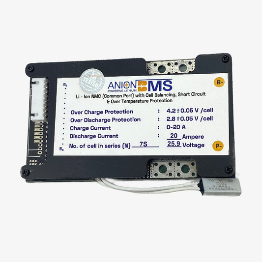 7S 24V/25.9V 20A BMS for Lithium Ion NMC Battery With Cell Balancing (Common Port)