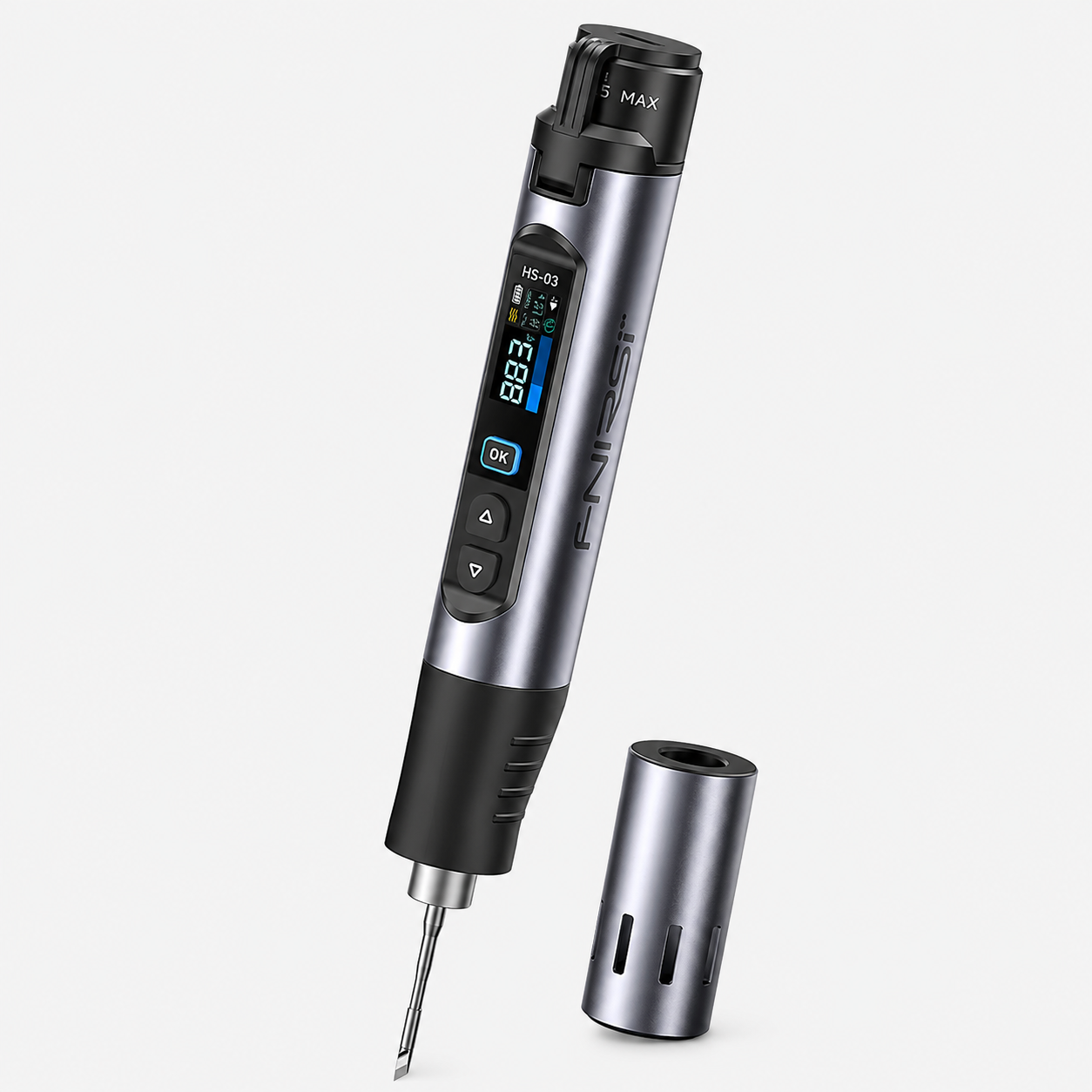 FNIRSI® HS-03 Plus Cordless Soldering Iron, 18650 Removable Battery, USB-C