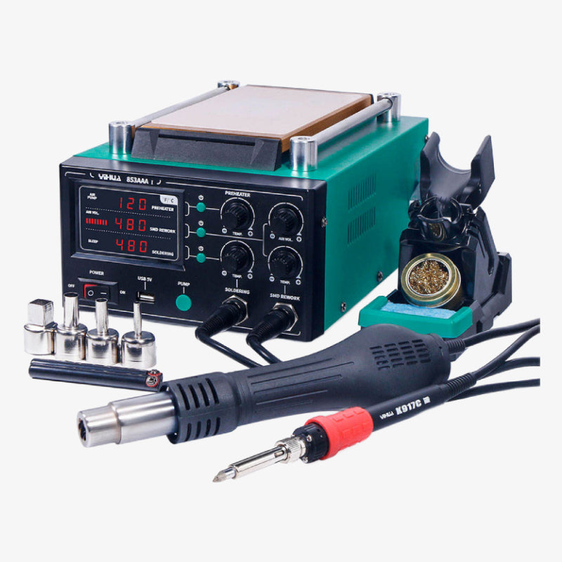 YIHUA 853AAA-I Basic Version 3 in 1 Digital SMD Rework Soldering Station with Hot Air Gun