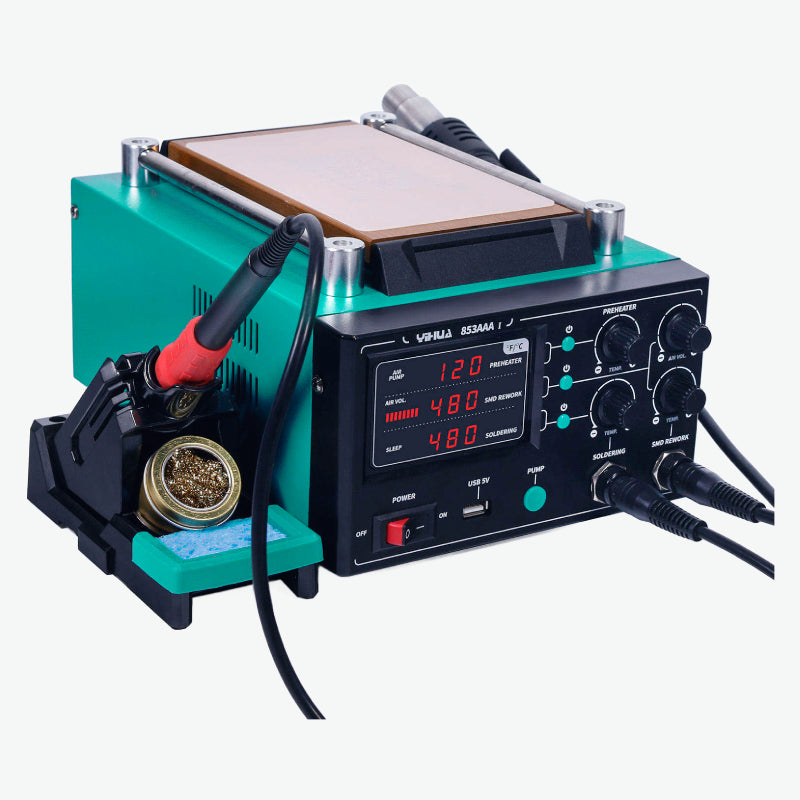 YIHUA 853AAA-I 3 in 1 Digital SMD Rework Soldering Station with Hot Air Gun