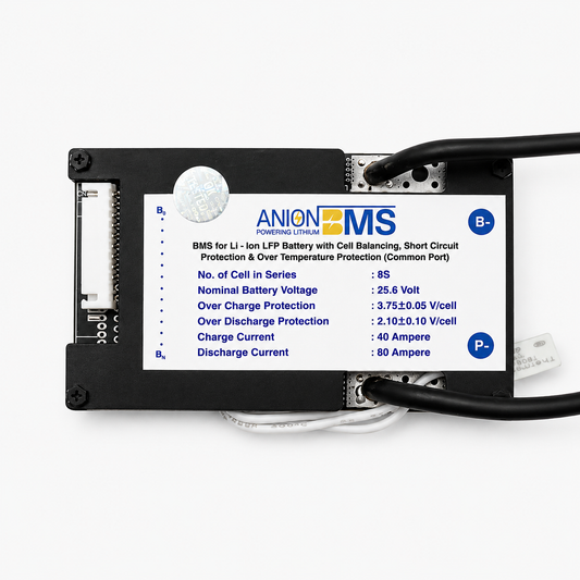 8S 25.6V 80A BMS for Lithium Ion LFP Battery With Cell Balancing (Common Port)