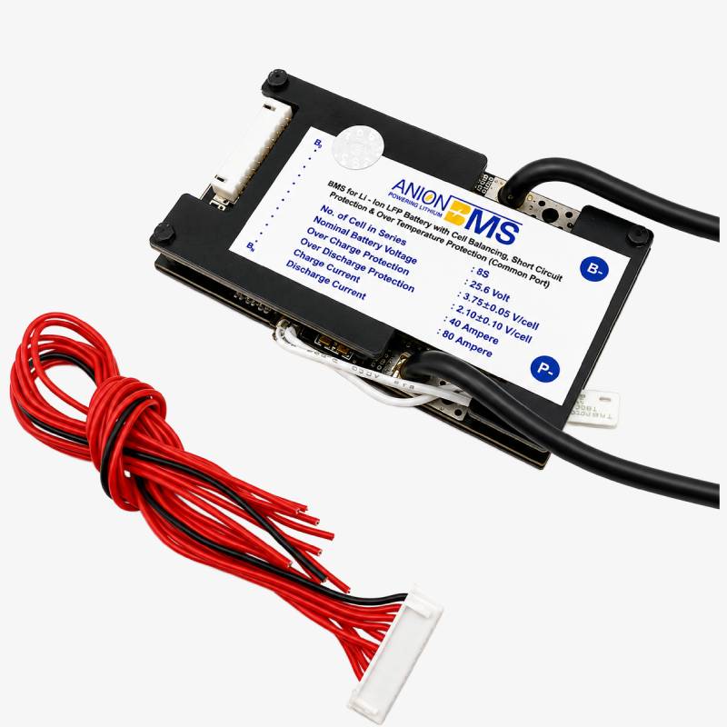 8S 25.6V 80A BMS for Lithium Ion LFP Battery With Cell Balancing (Common Port)