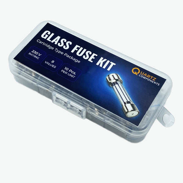 8 Values Glass Fuse Kit from 0.5A to 30A - 80Pcs