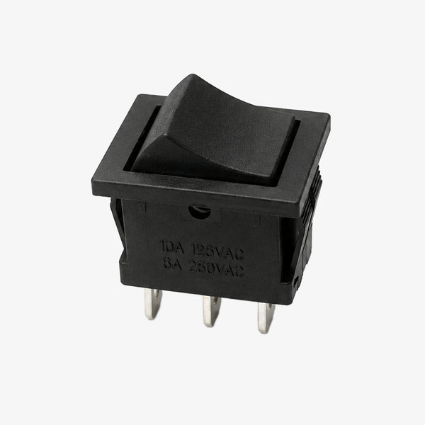 6-Pin DPDT Miniature Rocker Switch - 6A - 9A 250V AC
