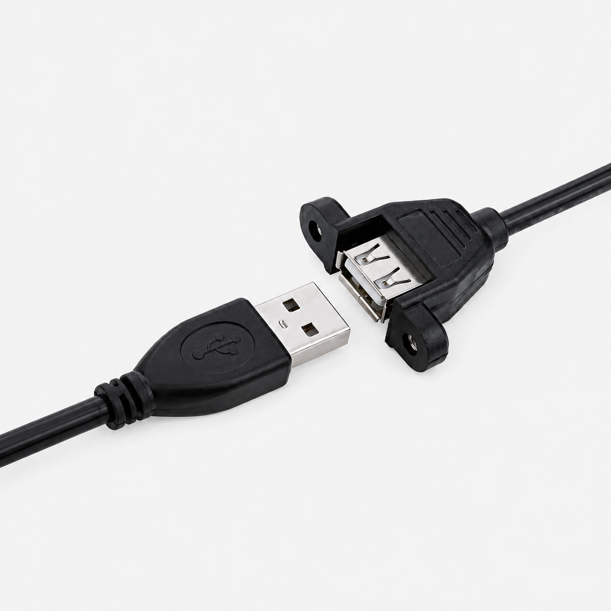 USB Female Panel Mount to Male USB Cable 1 Meter