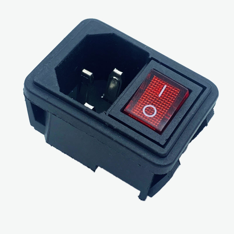 AC-04 3 Pin AC Power Socket with Indicator Switch Panel Mount