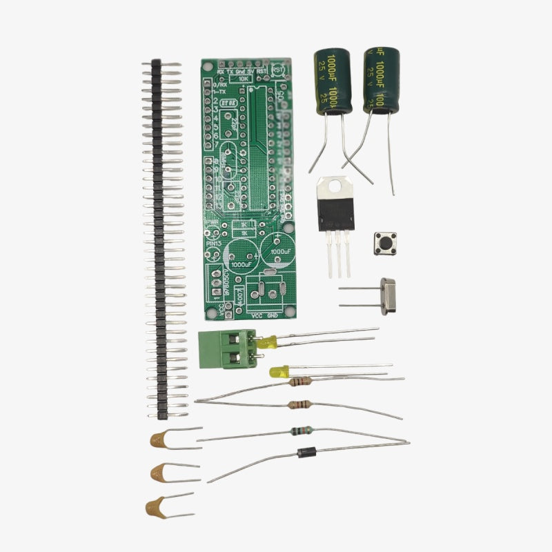 ATMEGA328/ATMEGA8 Breakout Board PCB with 7-12V Input Support DIY - With Components