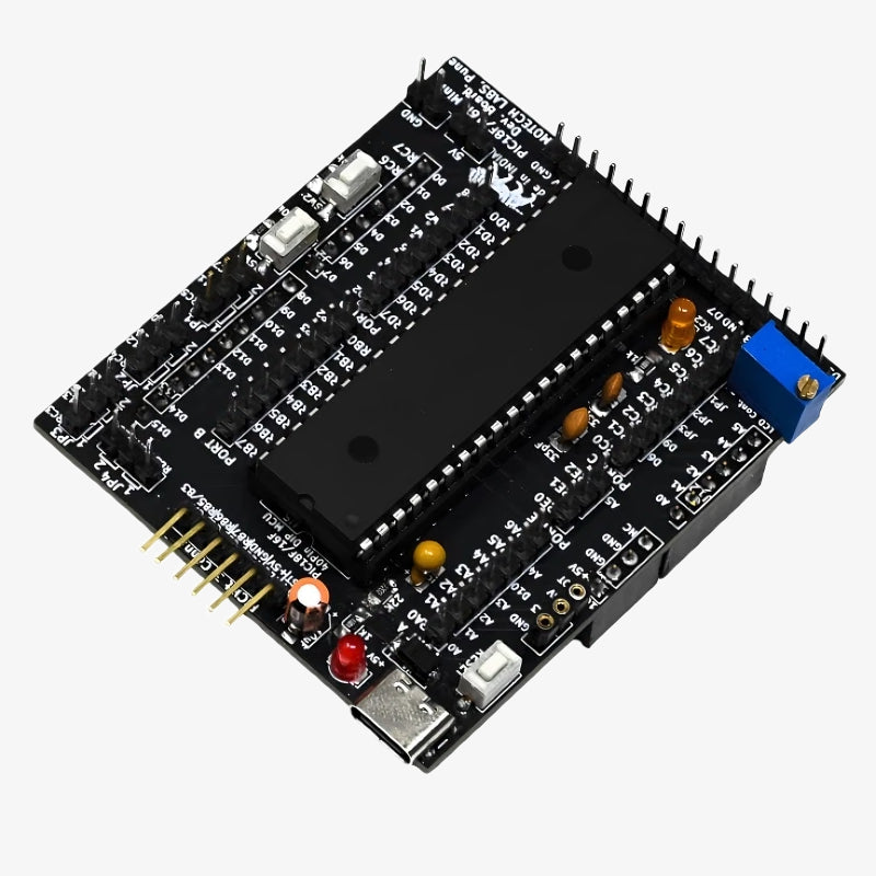 Amotech Labs - PIC18F/16F Mini Development Board (with PIC18F452 IC and LCD)