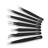 ESD Anti-Static Stainless Steel Tweezers (Set of 7)