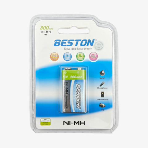 9V 300mAh Ni-MH Rechargeable Battery