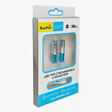 Load image into Gallery viewer, BestFire AAA USB Type-C 700mAh Rechargeable Li-ion Battery - 1100mWh(1.5V)
