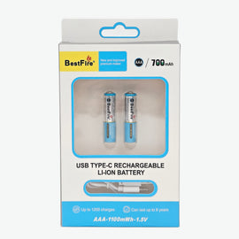 BestFire AAA USB Type-C 700mAh Rechargeable Li-ion Battery - 1100mWh(1.5V)