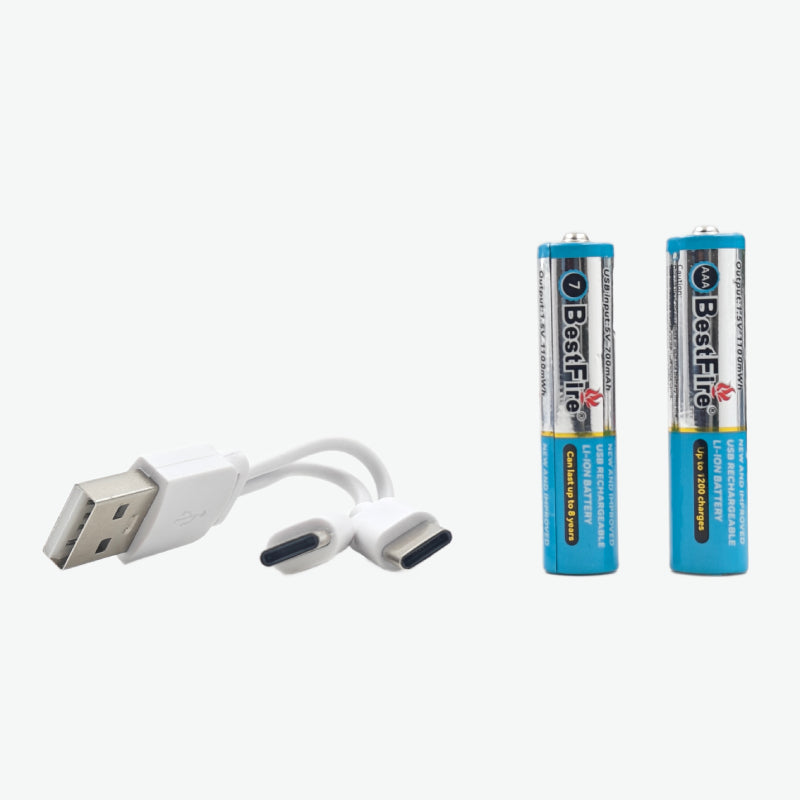 AAA USB Type-C 700mAh Rechargeable Li-ion Battery - 1100mWh(1.5V)
