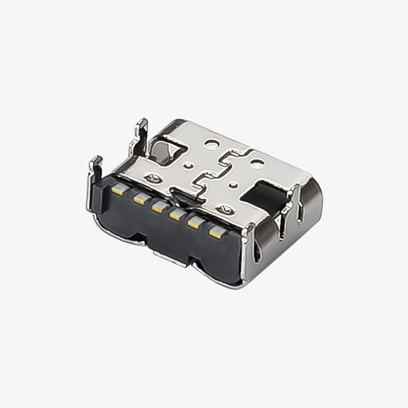 C-Type Female USB Port Plug - 6-Pin SMD SMT Connector