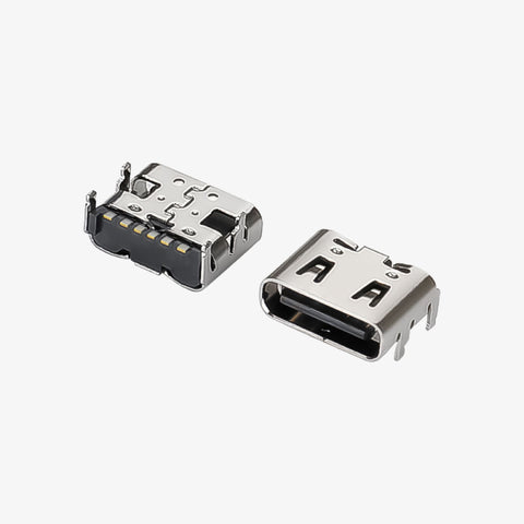 C-Type Female USB Port Plug - 6-Pin SMD SMT Jack Solder Connector