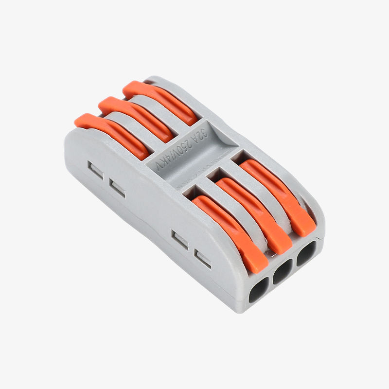 CH-813 0.08–2.5mm² SPL-3 Pole Wire Connector with Spring Lock Lever for 3-Wire Line Connection 