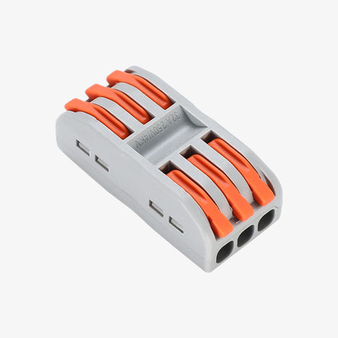 CH-813 0.08–2.5mm² SPL-3 Pole Wire Connector with Spring Lock Lever for 3-Wire Line Connection 