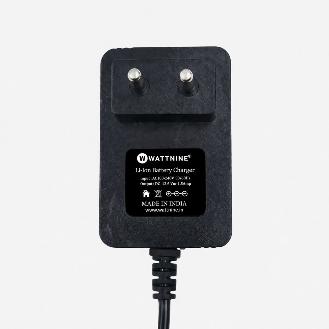 WATTNINE 12.6V 1.5A NMC Battery Charger CC/CV with Charging Indicator for 3S Battery Packs