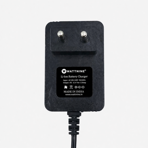 WATTNINE 12.6V 1.5A NMC Battery Charger CC/CV with Charging Indicator for 3S Battery Packs