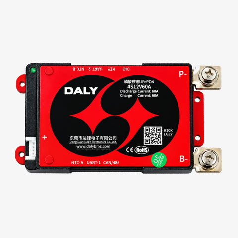 DALY LiFePO4 4S 12V 60A Waterproof Smart BMS with Communication, Alarm & Switch