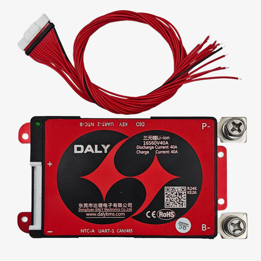 DALY Smart BMS Lithium-Ion 16S 60V 40A Battery Management System with UART, CAN, RS485 and Bluetooth Communication Support