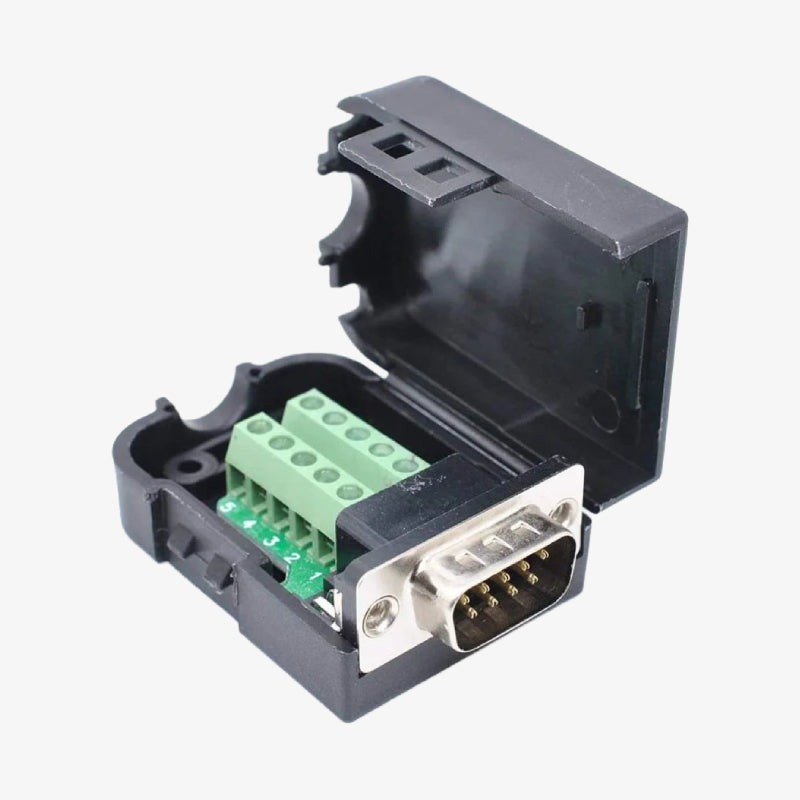 DB9 Male Screw Terminal to RS232 RS485 Conversion Board with Box Casing and Nut