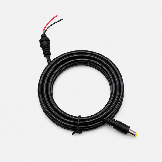 DC Jack Male Connector 6.2 x 2.5mm with 1.3 meter Cable with Grommet - High Quality