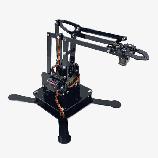 DIY Robotic Arm Kit 4 DOF Acrylic Mechanical Manipulator for STEM Learning - Without Servo Motor