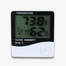 Load image into Gallery viewer, HTC-1 Digital Hygrometer Thermometer Humidity Meter with Clock LCD Display