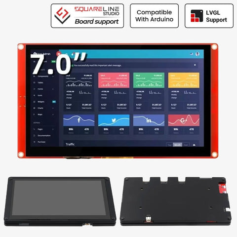 CrowPanel 7 inch - HMI ESP32 Display 800x480 RGB TFT LCD Touch Screen Compatible with Arduino/LVGL/ PlatformIO/Micropython-With Acrylic Case