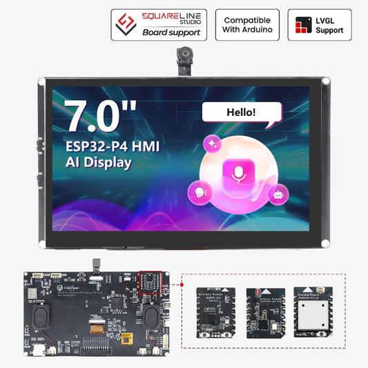 CrowPanel Advanced 7inch ESP32-P4 HMI AI Display 1024x600 IPS Touch Screen with WiFi 6 Compatible with Arduino/LVGL - Without Camera