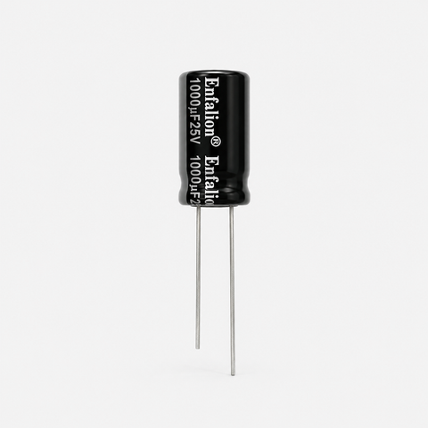 Enfalion 1000uF 25V Radial Electrolytic Capacitor - Through Hole Package