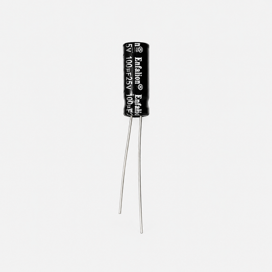 Enfalion 100uF 25V Radial Electrolytic Capacitor - Through Hole Package