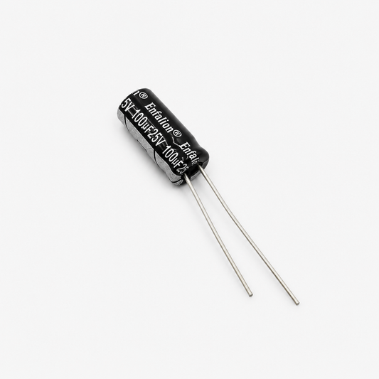 Enfalion 100uF 25V Radial Electrolytic Capacitor - Through Hole Package