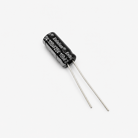Enfalion 100uF 25V Radial Electrolytic Capacitor - Through Hole Package