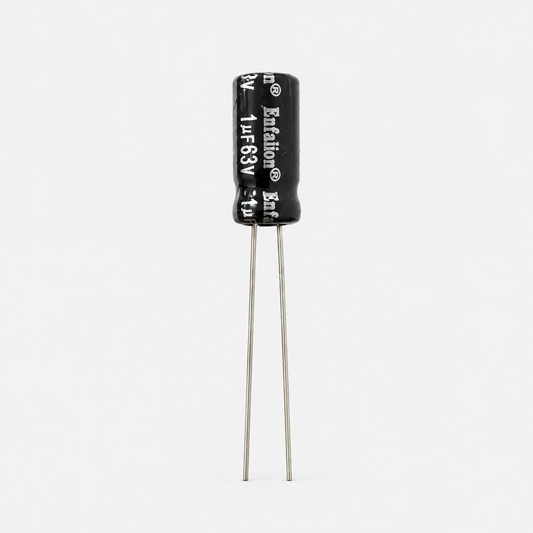 Enfalion 1uF 63V Radial Electrolytic Capacitor - Through Hole Package
