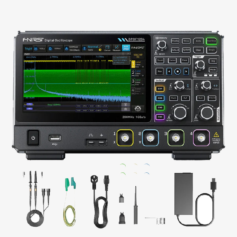 FNIRSI® DPOF1204 Analog 4CH 200MHz 1GSa/s Digital Phosphor Oscilloscope