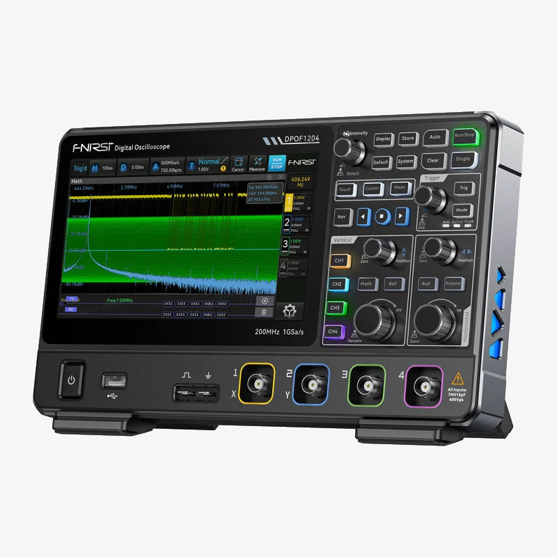 FNIRSI® DPOF1204 Analog 4CH 200MHz 1GSa/s Digital Phosphor Oscilloscope