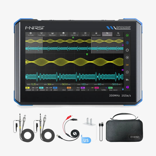 FNIRSI® DPOS350P 4-IN-1 350MHz 1GSPS Tablet Oscilloscope Signal Generator Spectrum & Frequency Response Analyzer