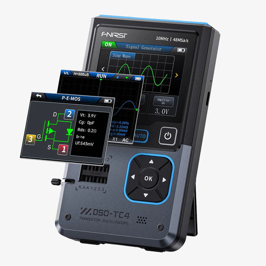 FNIRSI® DSO-TC4 3-IN-1 10MHz 48MSa/s Digital Oscilloscope Transistor Tester Signal Generator