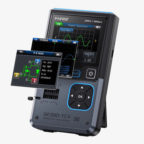 FNIRSI® DSO-TC4 3-IN-1 10MHz 48MSa/s Digital Oscilloscope Transistor Tester Signal Generator