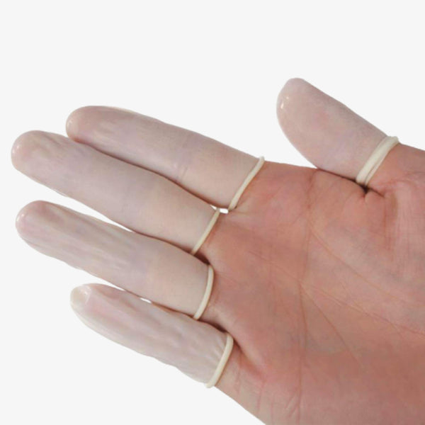 White Anti-Static Latex Finger Coats (Pack of 10)