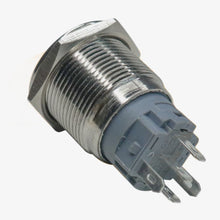 Load image into Gallery viewer, Flat Head 12mm 12V Ring Light Self-Lock Non-Momentary Metal Push-Button Switch