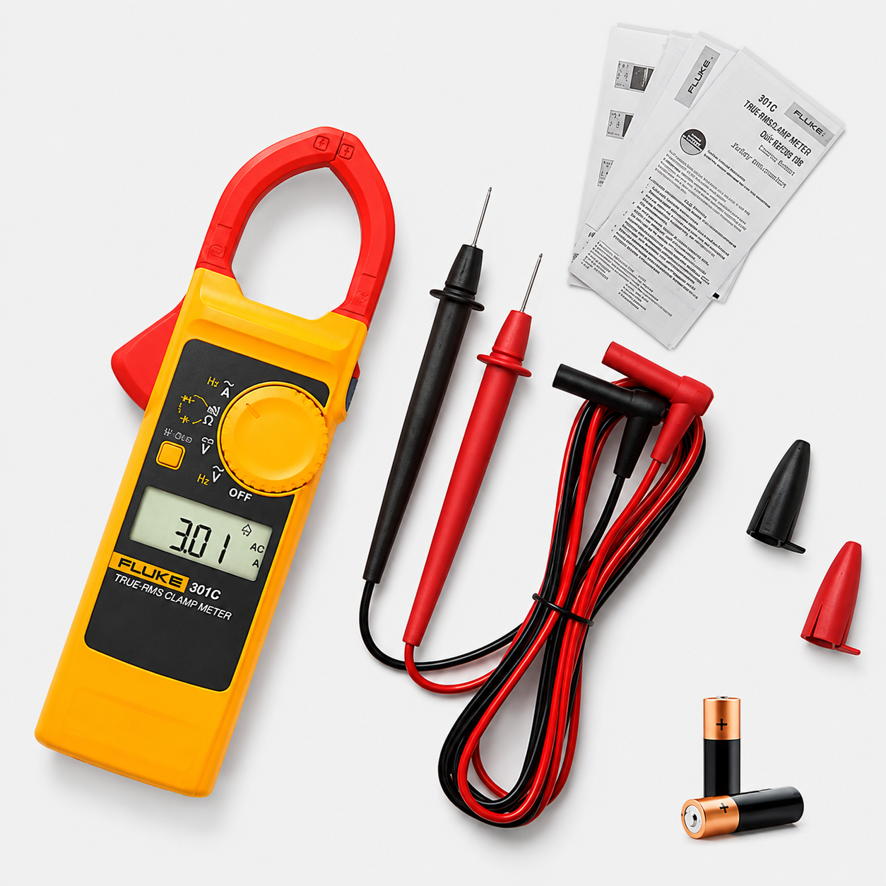 Fluke 301C 1000A AC TRMS Clamp Meter 