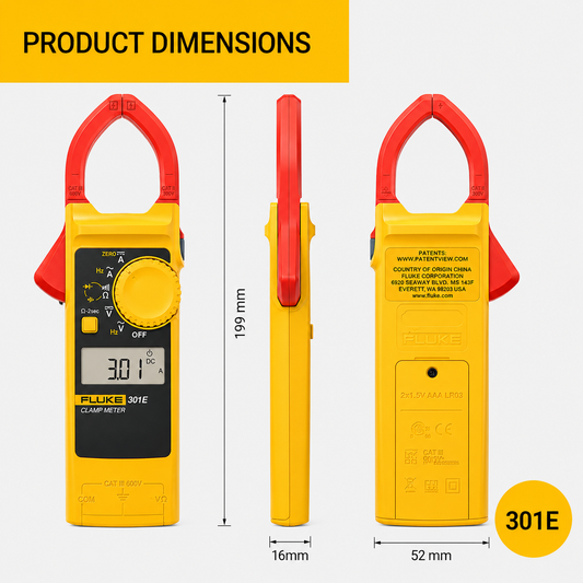Fluke 301E 1000A AC/DC Clamp Meter with 1 Year Warranty