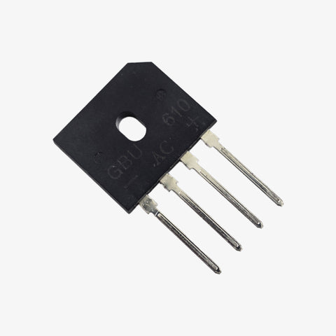 GBU610 6A 1000V Single Phase Bridge Rectifier Module - Inline 4-Pin Package