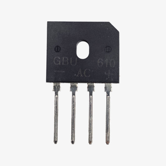 GBU610 6A 1000V Single Phase Bridge Rectifier Module - Inline 4-Pin Package