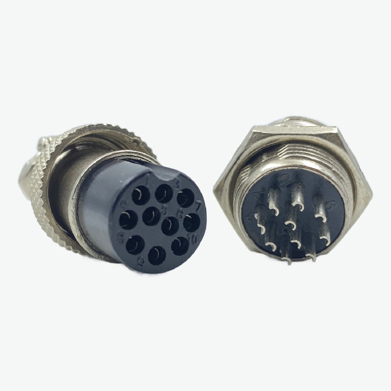 GX-16 10-Pin 16mm Metal Aviation Plug Male and Female Panel Connector