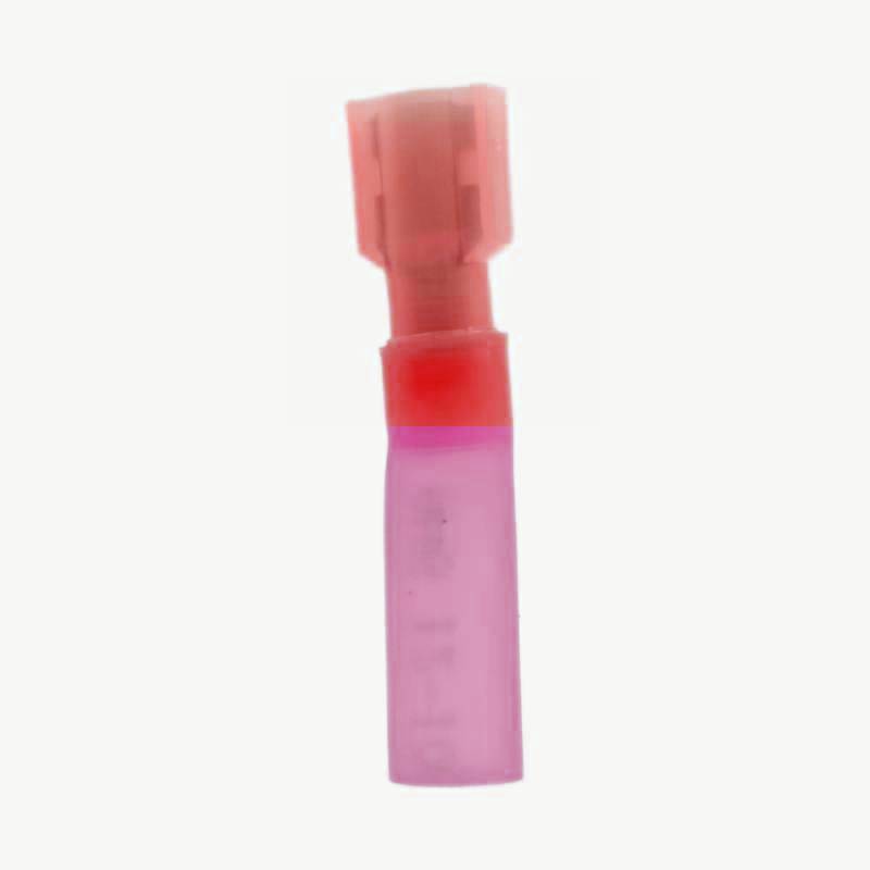 HFDFNY1.25-250 Brass Female Insulated Spade Joint Cable Wire Connector 0.5-1.5 sqmm (22-16 AWG) - Pink