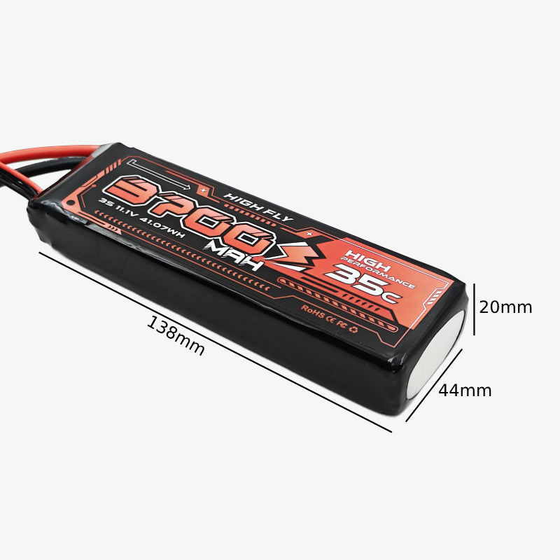 HIGH FLY 11.1V 3700mAh 3S 35C Lithium-Polymer Drone Battery